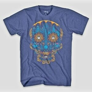NEW Disney Pixar Coco Sugar Skull Kids T-Shirt Blue Unisex Day of the Dead NWT